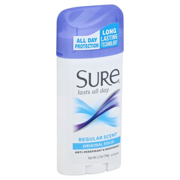 Sure Original Solid Anti-Perspirant Deodorant – Regular Scent, 24h Schutz Vor Schweiß & Geruch, Rückstandsfrei